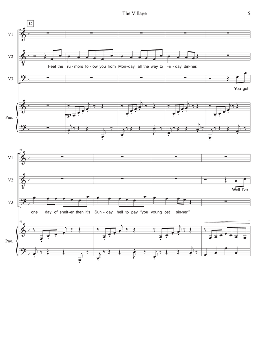The Village 3-Part scores gallery preview page 5