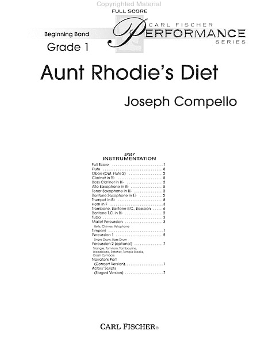 Aunt Rhodie's Diet Concert Band scores gallery preview page 2