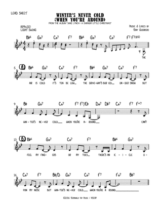 Winter's Never Cold (When You're Around) - LEAD SHEET