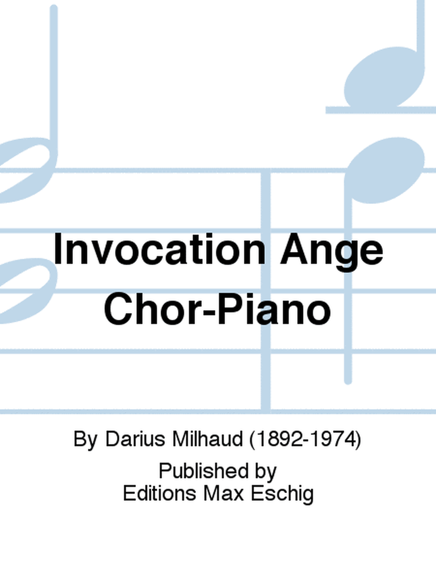 Invocation Ange Chor-Piano
