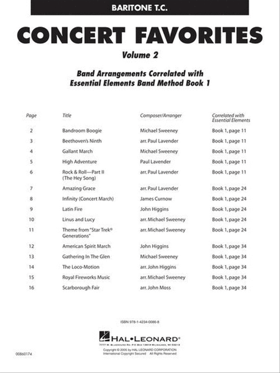 Concert Favorites Vol. 2 – Baritone T.C. Concert Band Methods scores gallery preview page 3
