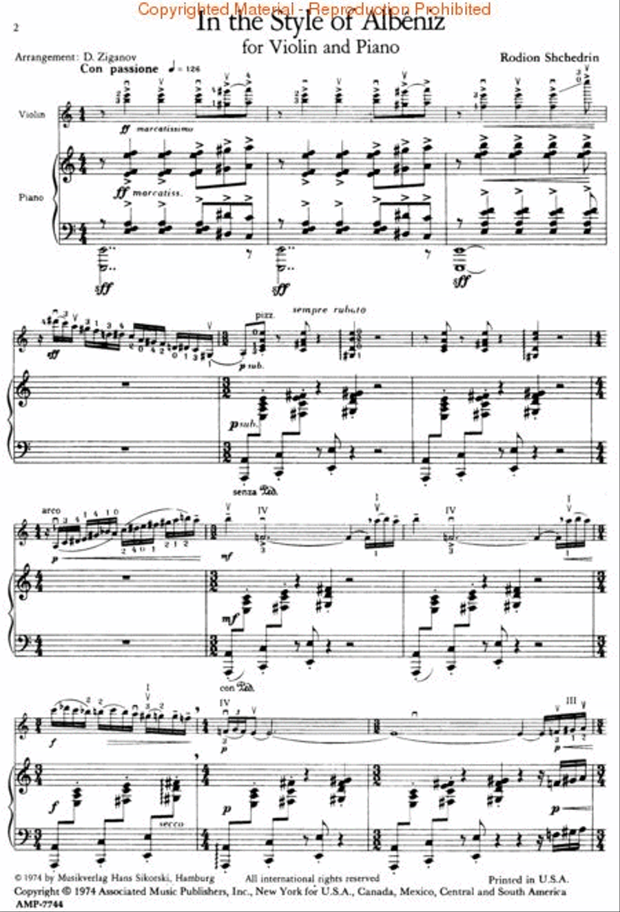 In the Style of Albeniz Violin Solo scores gallery preview page 3