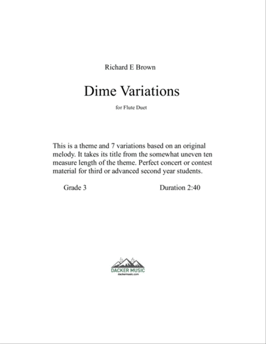 Dime Variations Dime Variations Flute Duet scores gallery preview page 2
