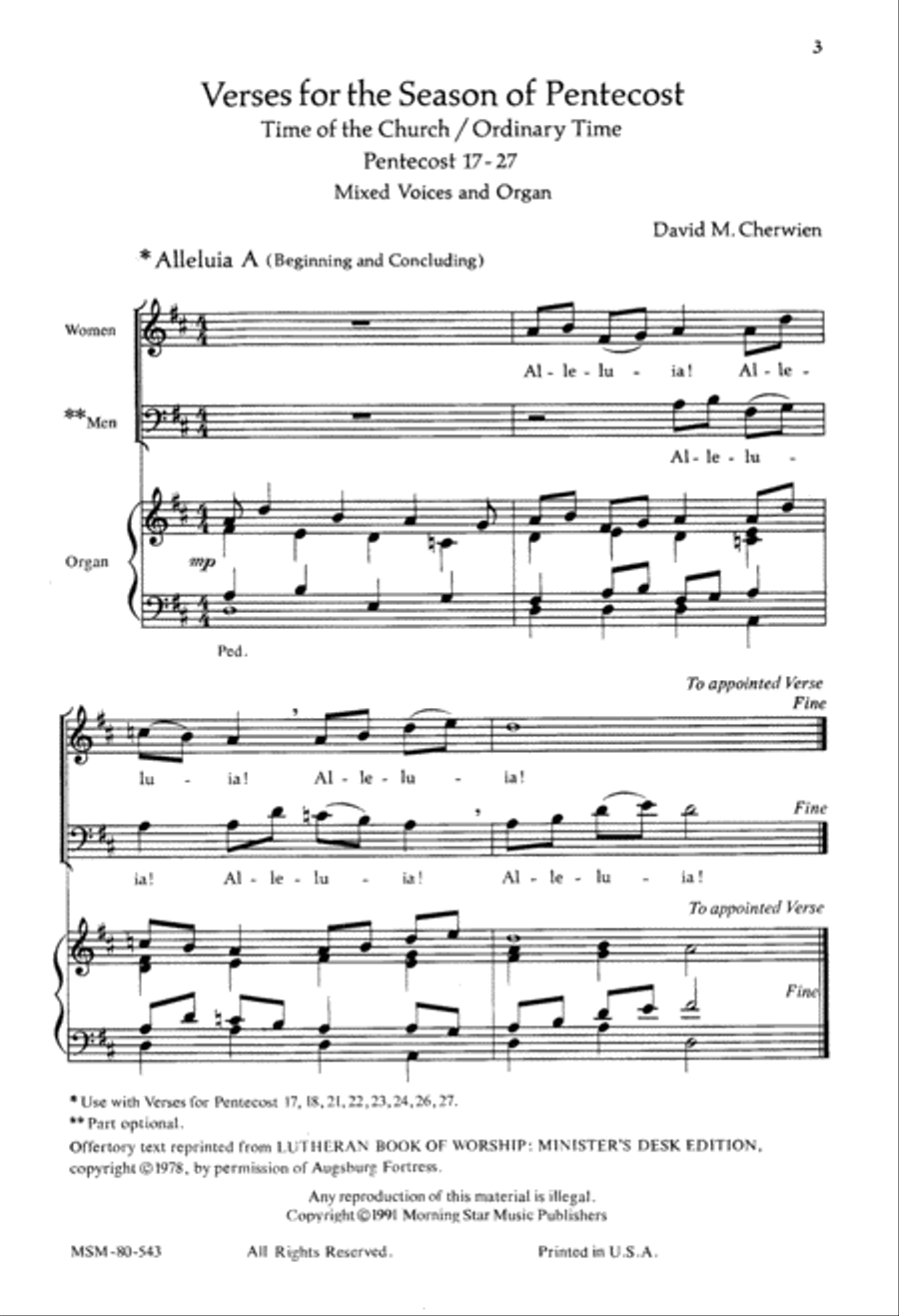 Verses for the Season of Pentecost, Set 3 2-Part scores gallery preview page 2