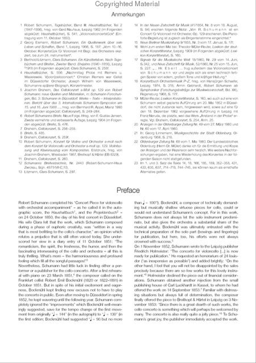 Violoncello Concerto in A minor Op. 129 Orchestra scores gallery preview page 4