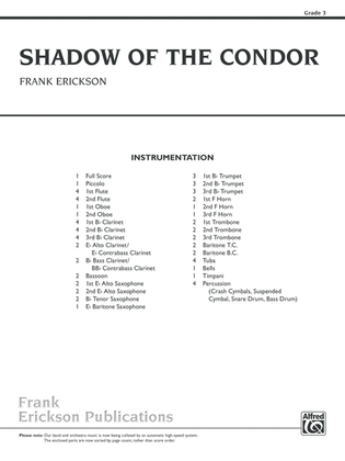Shadow of the Condor: Score