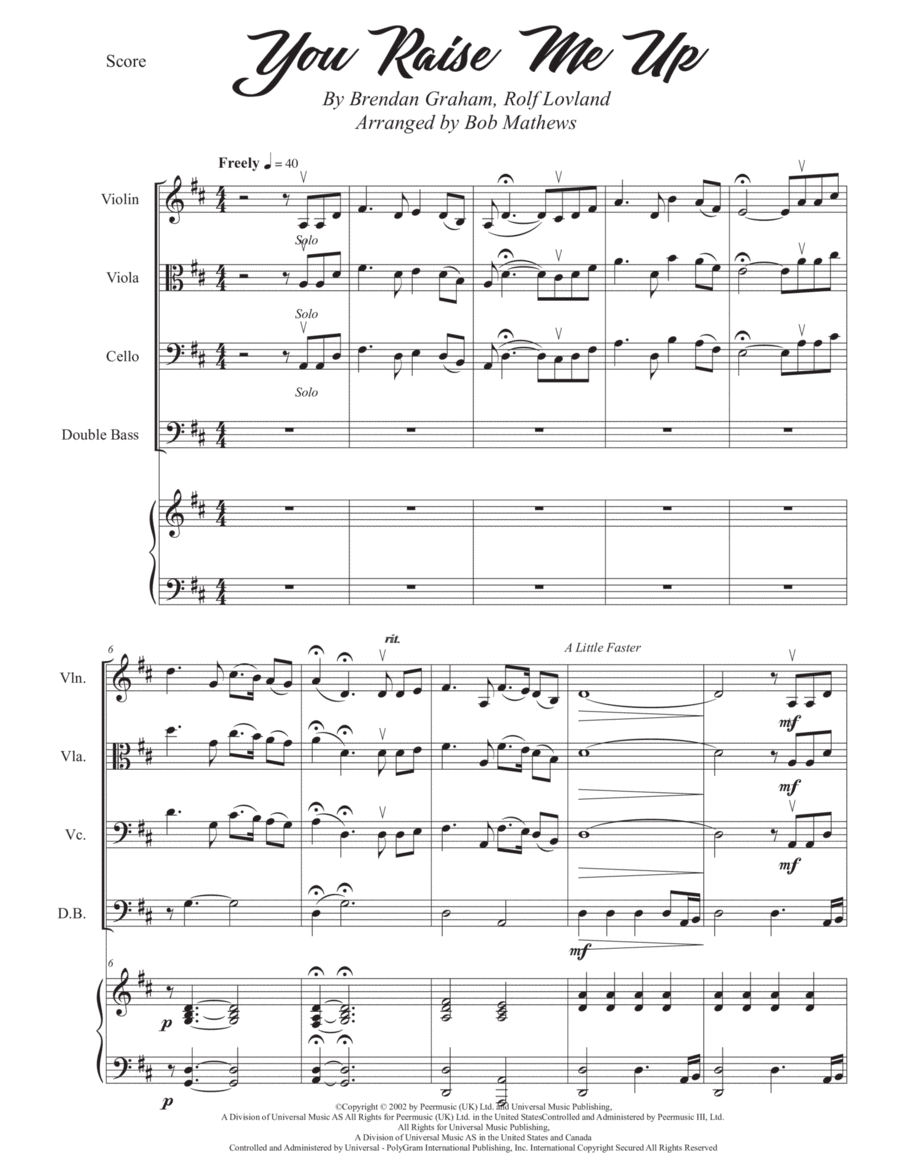 You Raise Me Up Cello scores gallery preview page 1