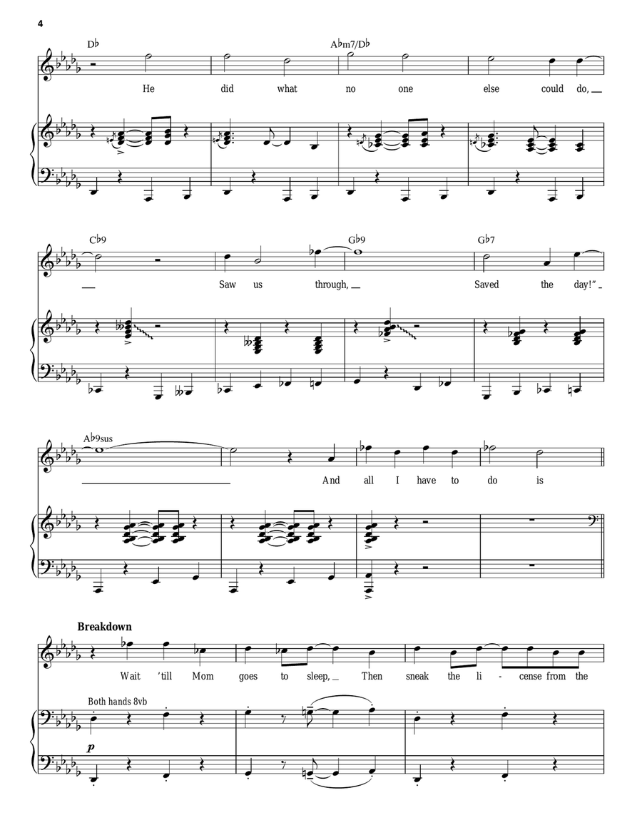All Hail The Brain / Terminal Illness (from 13: The Musical) Piano, Vocal scores gallery preview page 4