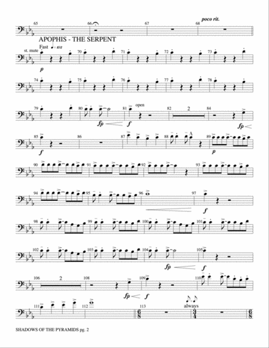 Shadows of the Pyramids: 1st Trombone Concert Band scores gallery preview page 2