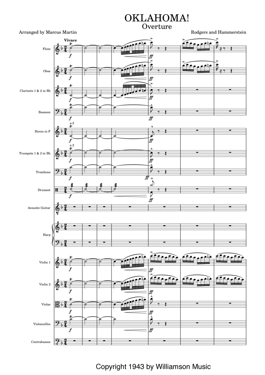 Overture - Oklahoma! Full Orchestra scores gallery preview page 1