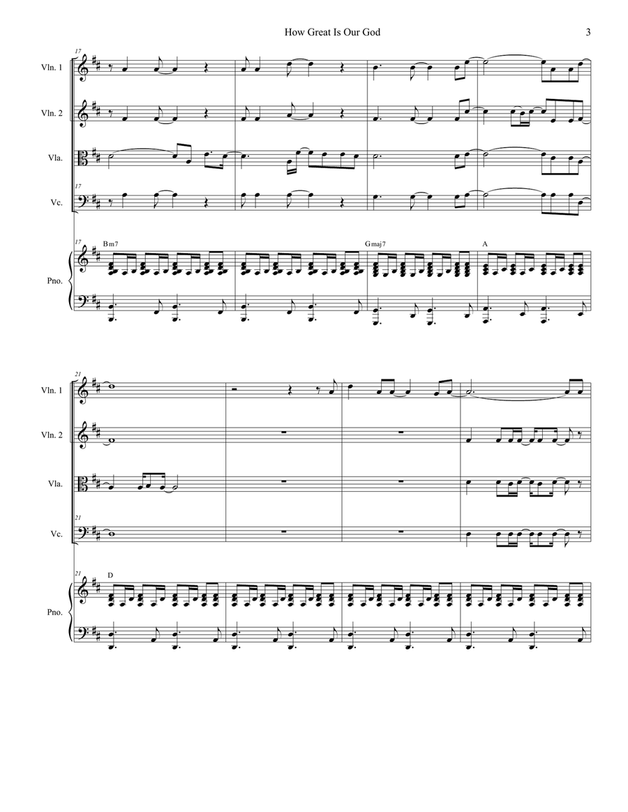 How Great Is Our God String Quartet scores gallery preview page 3