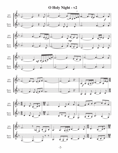 O Holy Night-v2 (Arrangements Level 3-5 for HORN + Written Acc) image number null