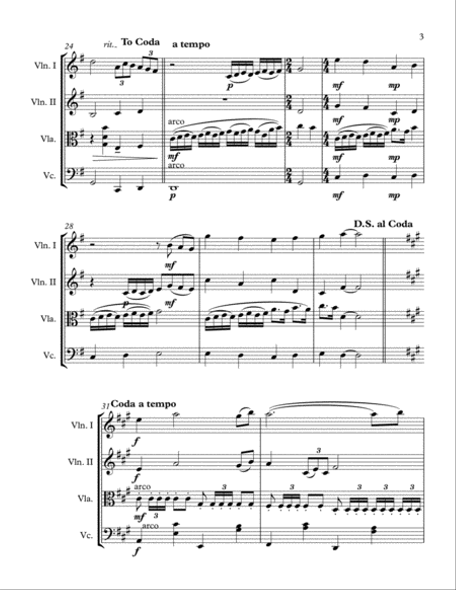 Time To Say Goodbye String Quartet scores gallery preview page 4