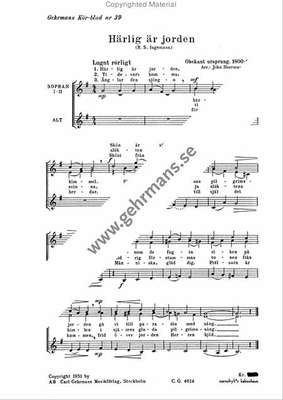 Harlig ar jorden SSA scores gallery preview page 2