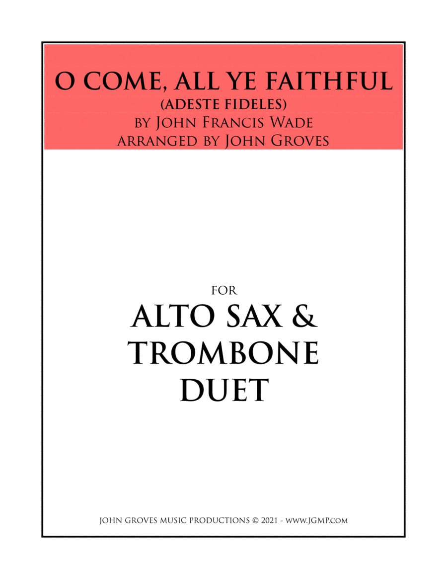 O Come, All Ye Faithful - Alto Sax & Trombone Duet image number null