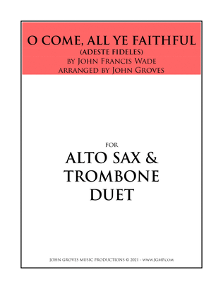 Book cover for O Come, All Ye Faithful - Alto Sax & Trombone Duet