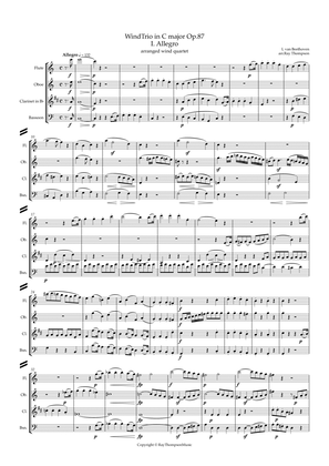 Book cover for Beethoven: Wind Trio in C Major Op.87 (Complete) - woodwind quartet