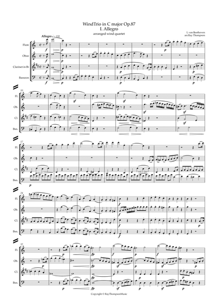 Beethoven: Wind Trio in C Major Op.87 (Complete) - woodwind quartet image number null