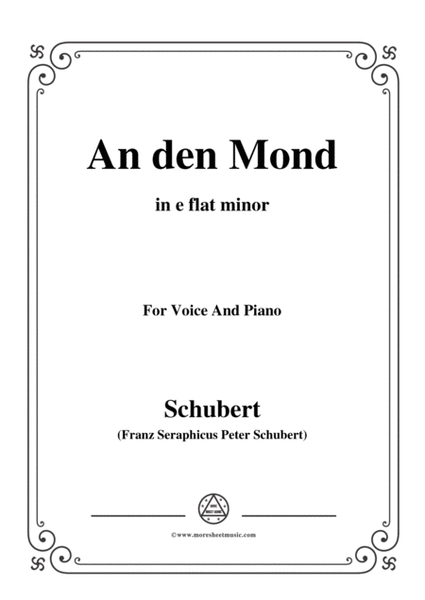 Schubert-An den Mond,Op.57 No.3(D.193),in e flat minor,for Voice&Piano image number null