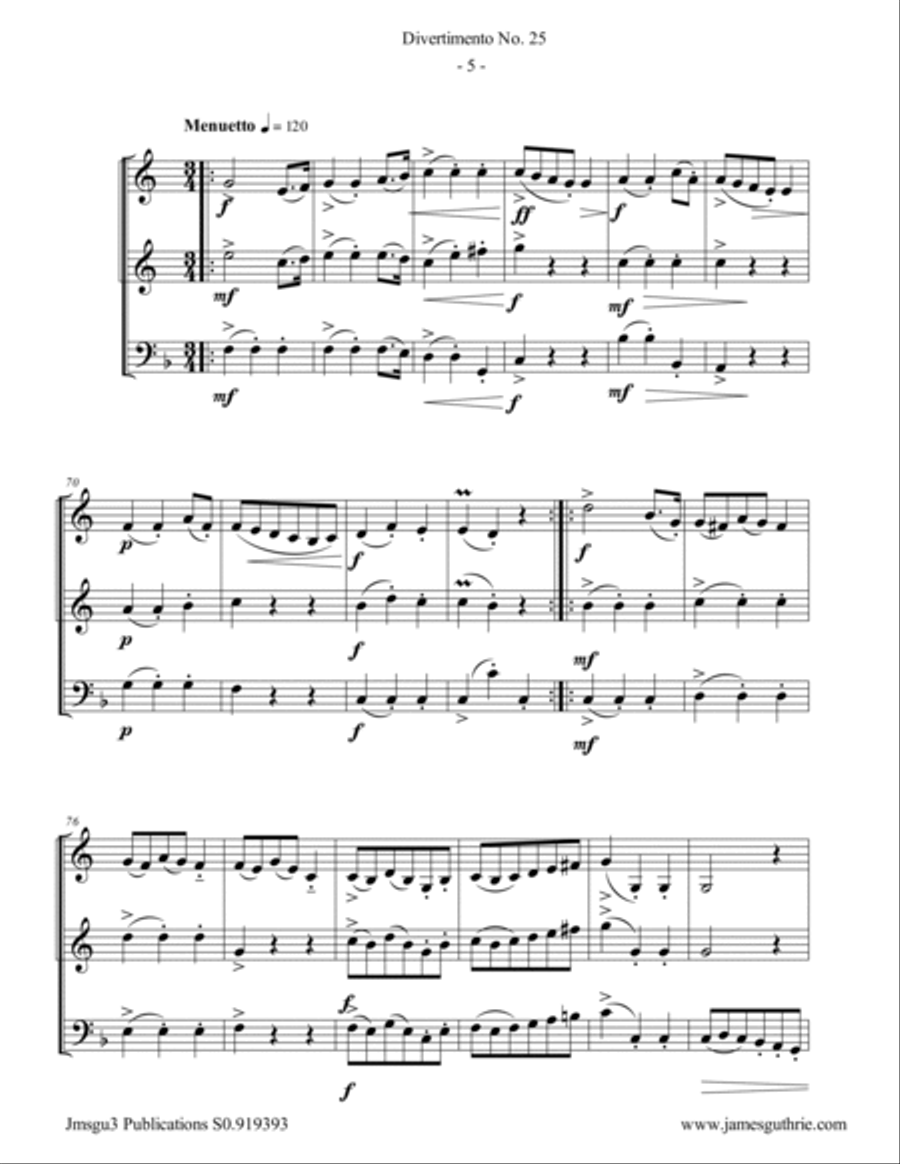 Haydn: Three Brass Trios Brass Trio scores gallery preview page 5