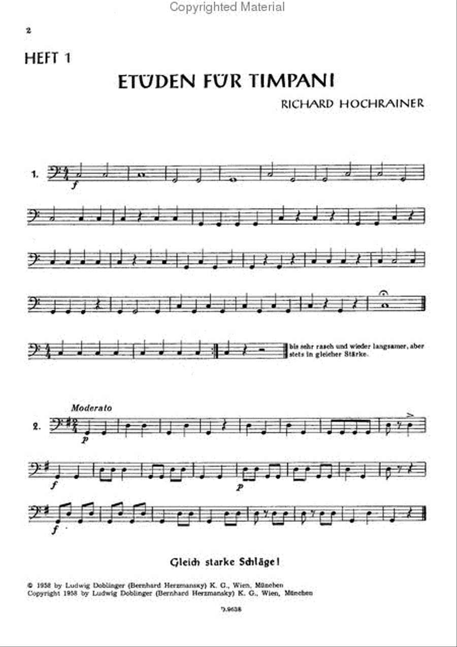 Etuden fur Timpani Heft 1 Percussion scores gallery preview page 2