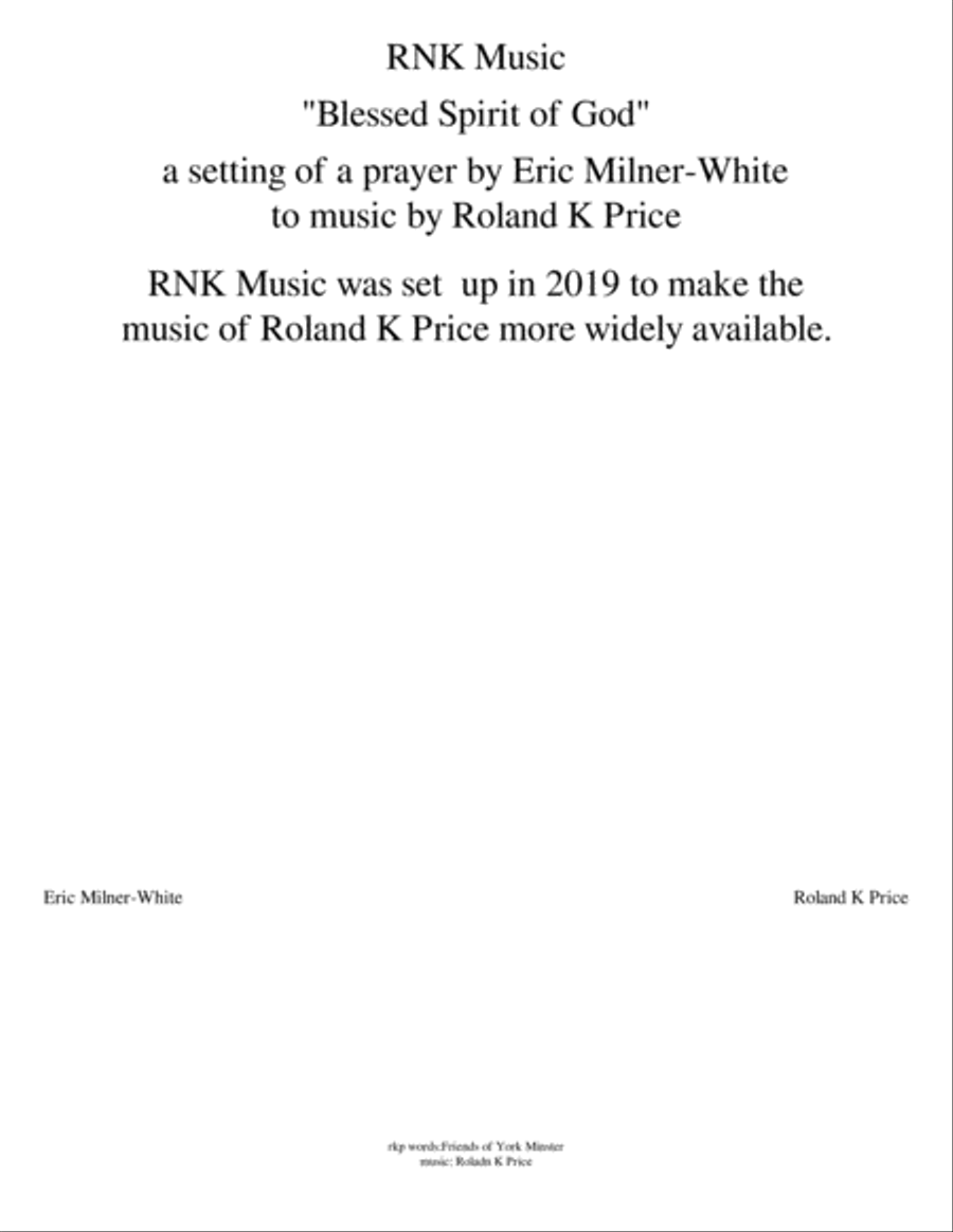 Blessed Spirit of God Piano Solo scores gallery preview page 1