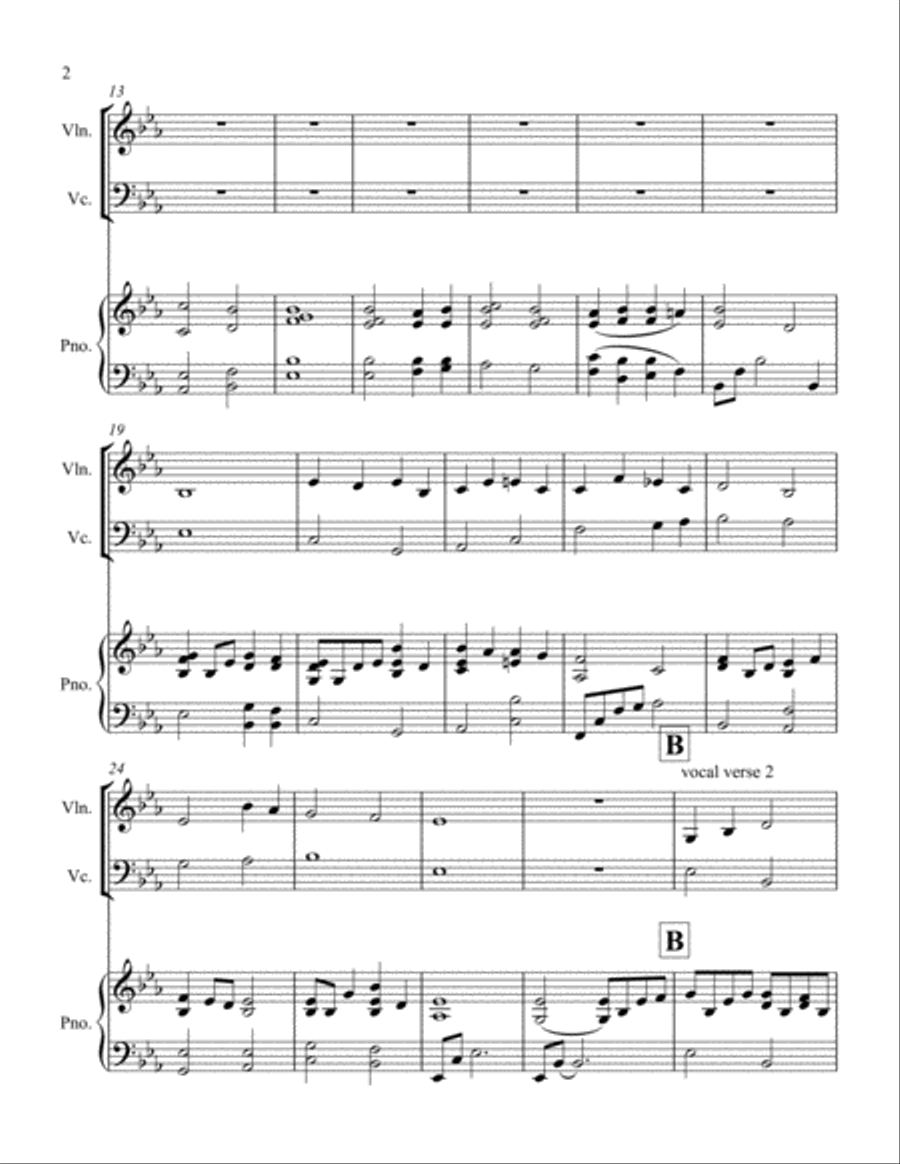 Abide with Me SCORE of hymn Piano Trio scores gallery preview page 2