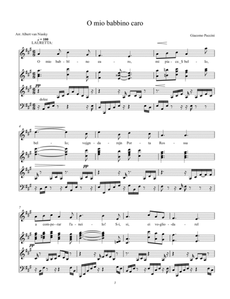 O mio babbino caro (Puccini)_A major key (or relative minor key)