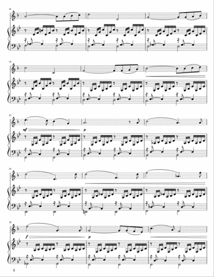 Ave Maria for horn and piano (in B flat) Horn scores gallery preview page 2
