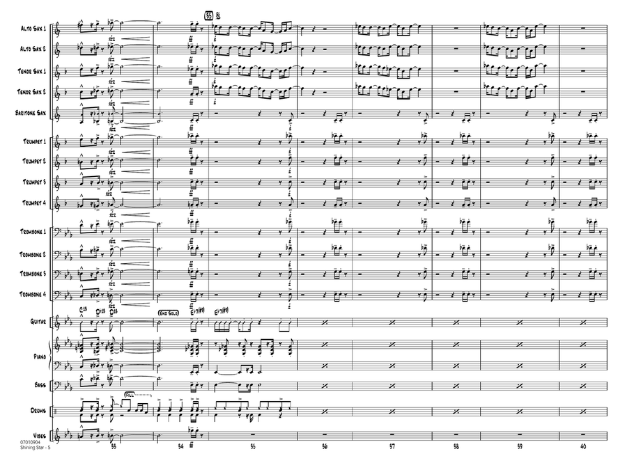 Shining Star (arr. Mark Taylor) - Conductor Score (Full Score) Jazz Ensemble scores gallery preview page 5