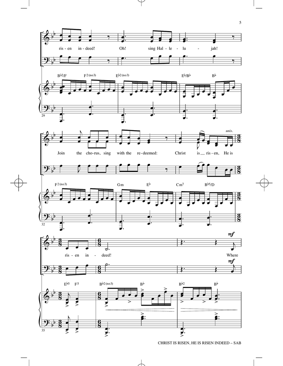 Christ Is Risen, He Is Risen Indeed (arr. James Koerts) 3-Part scores gallery preview page 4