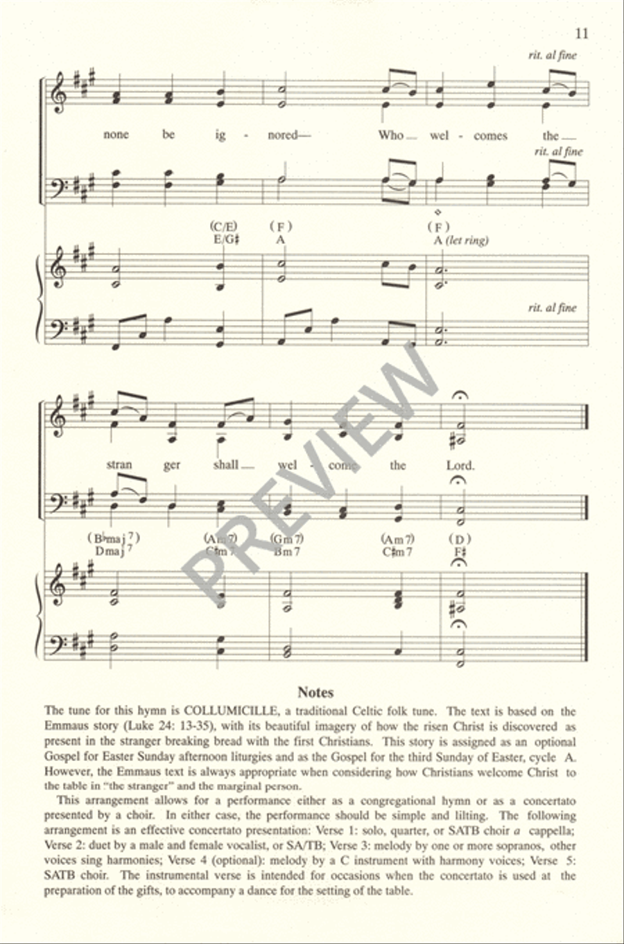 On the Journey to Emmaus 4-Part scores gallery preview page 11
