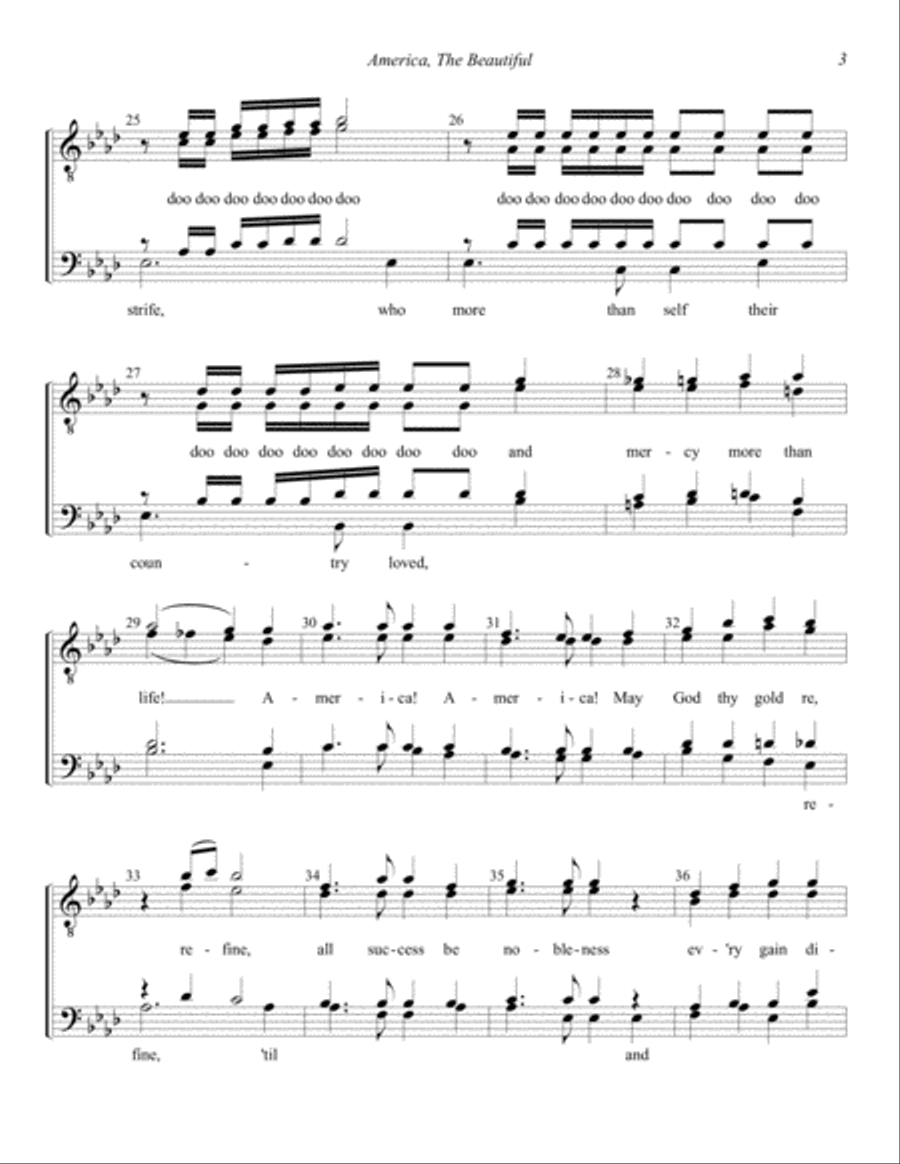America, The Beautiful TTBB scores gallery preview page 3