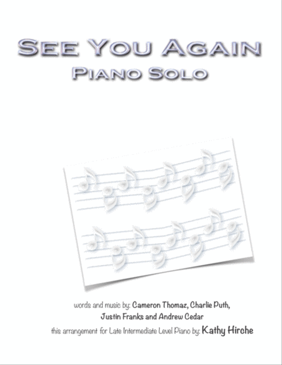 See You Again from FURIOUS 7 Piano Solo scores gallery preview page 1