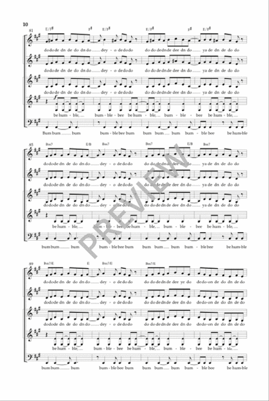 Bumble Bee - SSAATB (Vocal Score) image number null