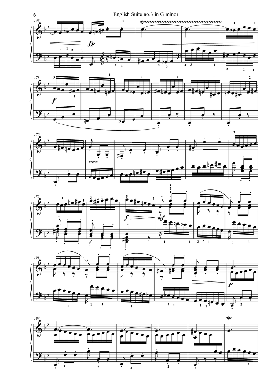 English Suite No.3 Piano Solo scores gallery preview page 6