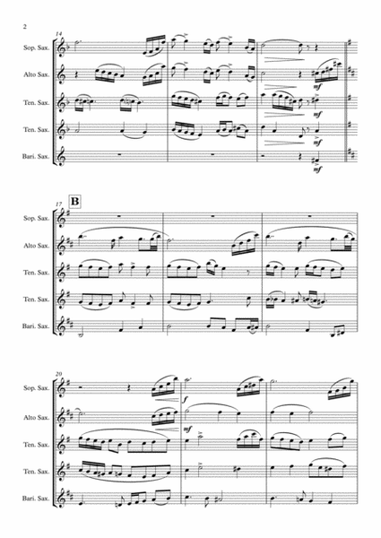 Farewell - Sad Ballad - Saxophone Quintet