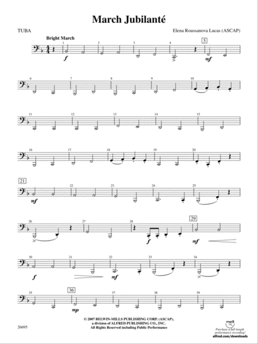 March Jubilante: Tuba Concert Band scores gallery preview page 1