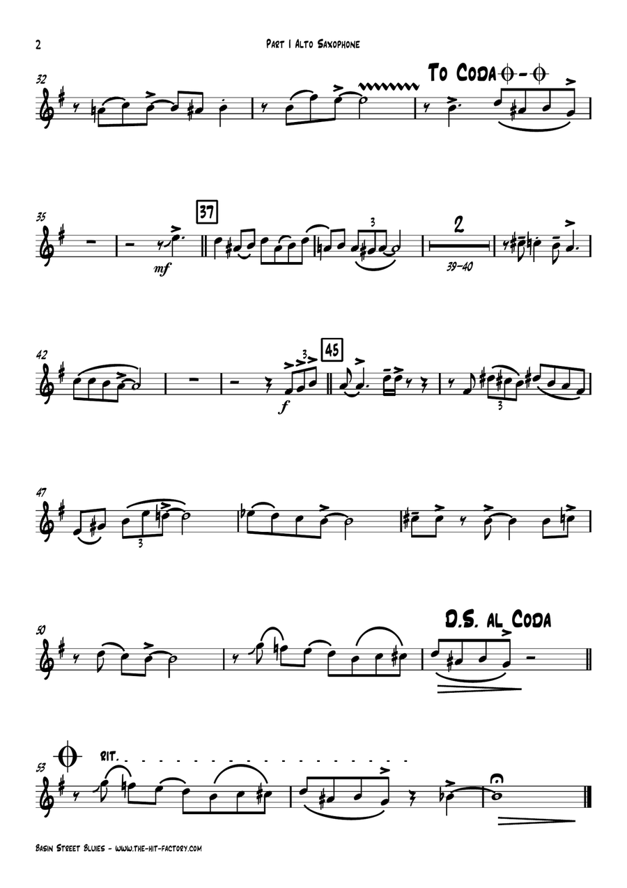 Basin Street Blues Saxophone Quartet scores gallery preview page 5