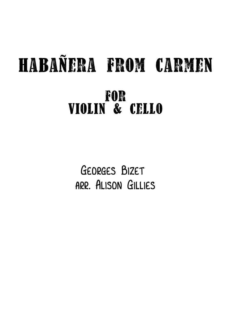 Habañera from Carmen - Violin and Cello Duet String Duet scores gallery preview page 1