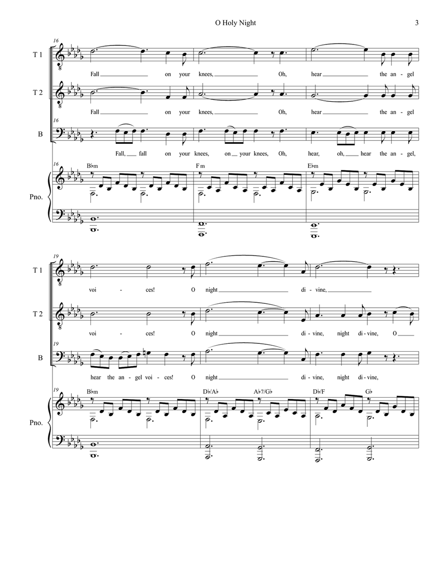 O Holy Night (TTB - High/Medium Key) O Holy Night (TTB - High/Medium Key) TTB scores gallery preview page 4