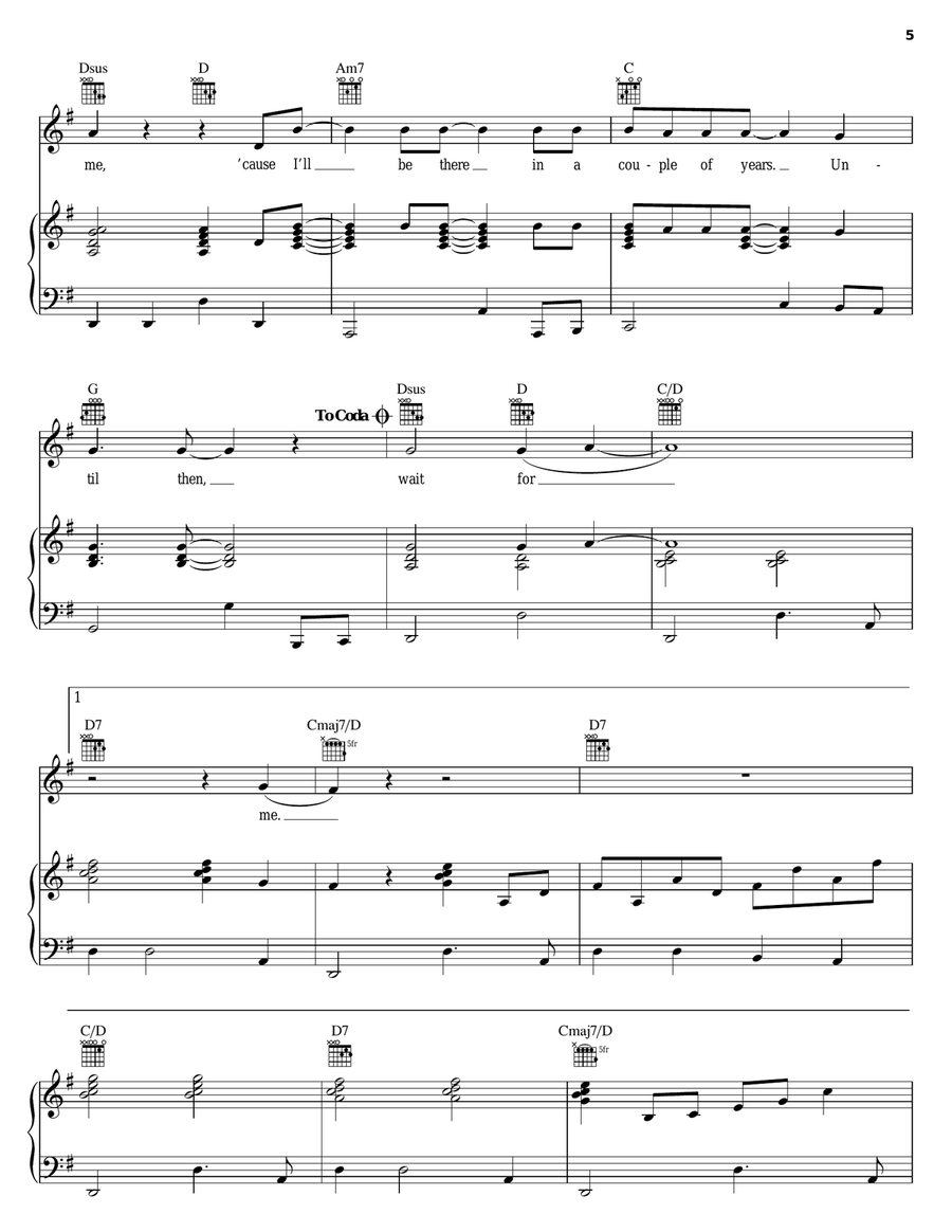 Wayne Piano, Vocal, Guitar scores gallery preview page 5