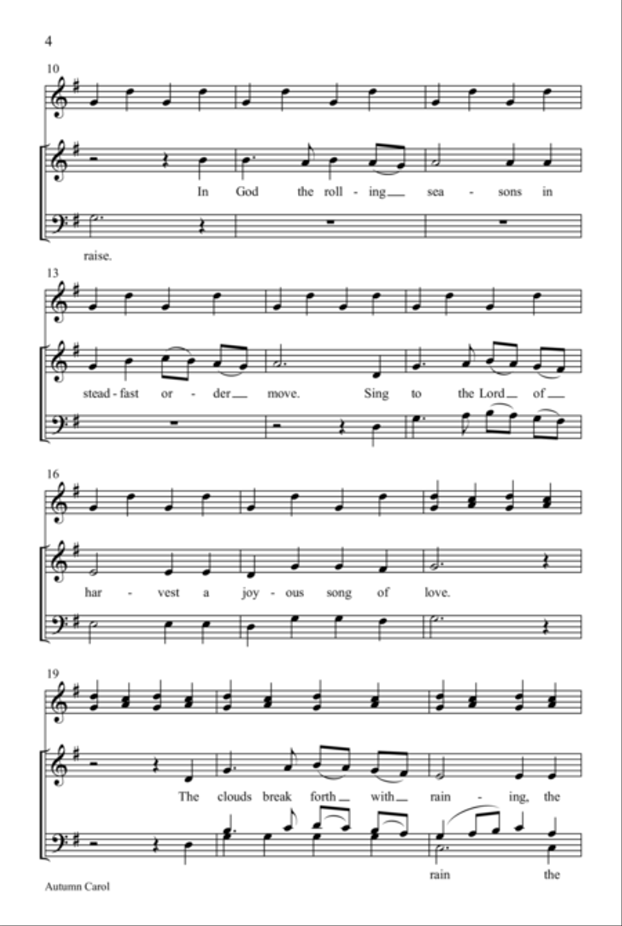 Autumn Carol 4-Part scores gallery preview page 3