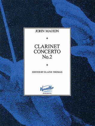 Book cover for John Mahon: Clarinet Concerto No.2 (Clarinet/Piano)