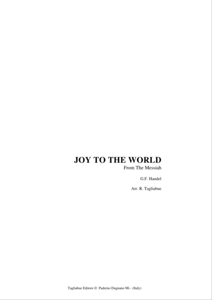JOY TO THE WORLD - From Messiah - Arr. for SATB Choir and Organ 4-Part scores gallery preview page 1