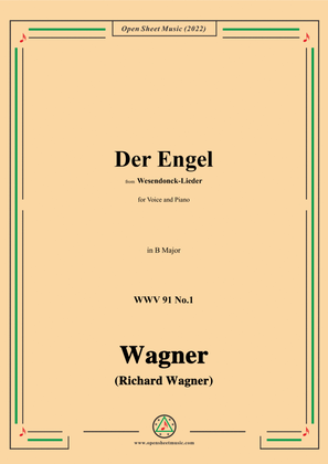 Book cover for R. Wagner-Der Engel,in B Major,WWV 91 No.1,from Wesendonck-Lieder,for Voice and Piano