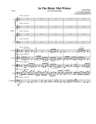 In the Bleak Midwinter by Gustave Holst, Arr. for SATB and strings