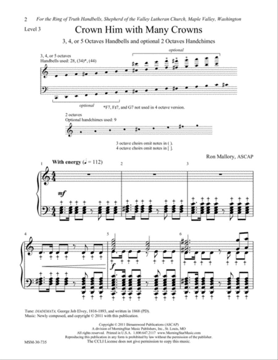 Crown Him with Many Crowns 5-Octaves scores gallery preview page 2