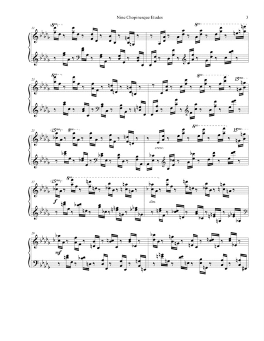 Chopinesque Etude No. 4 in B-flat Minor Piano Method scores gallery preview page 3