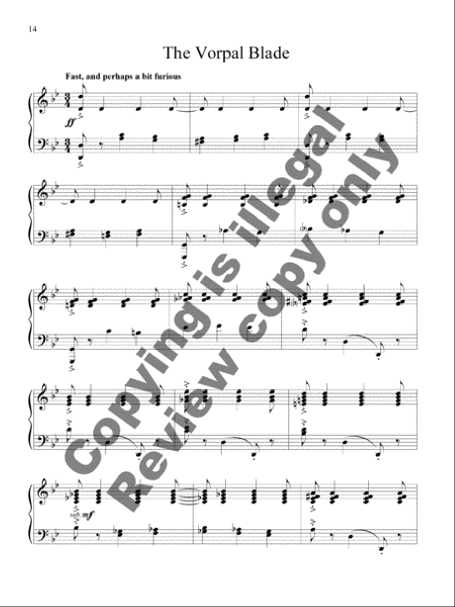 Jabberwocky! Piano Solo scores gallery preview page 18